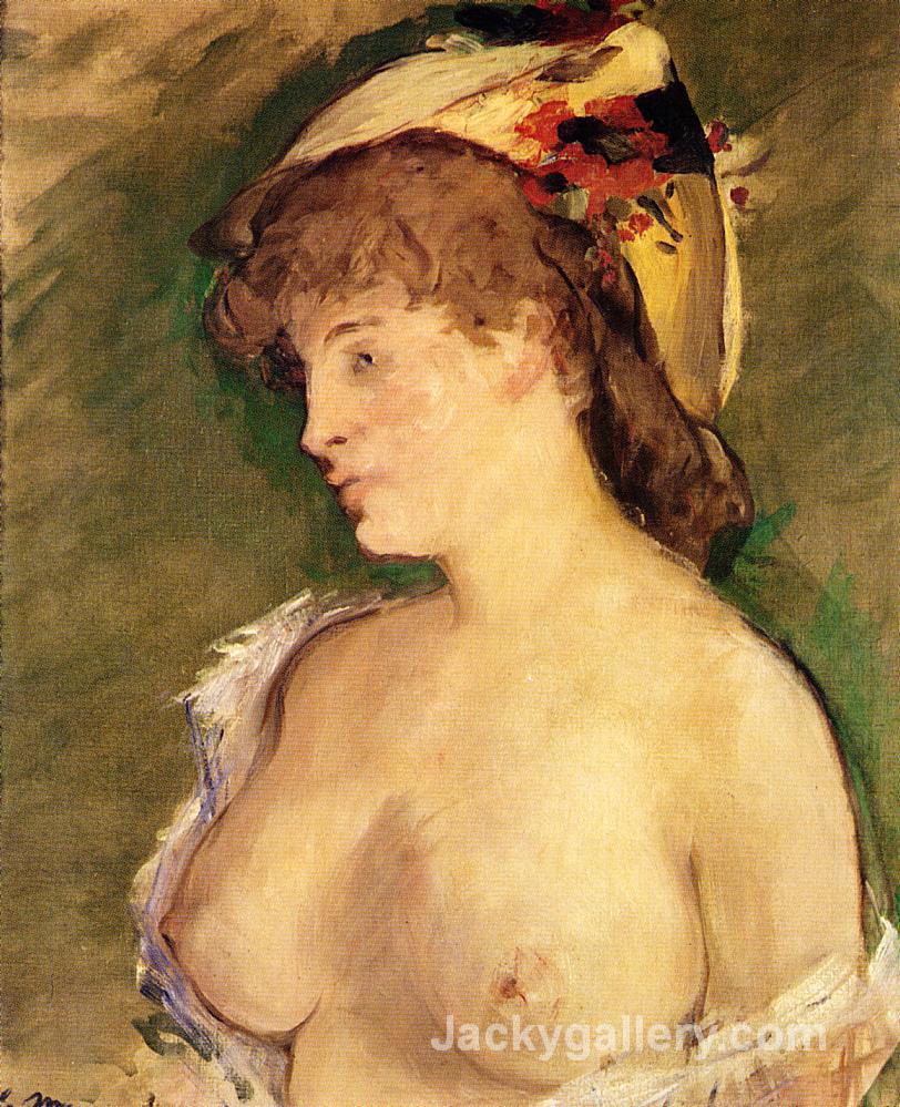 The Blonde with Bare Breasts by Edouard Manet paintings reproduction